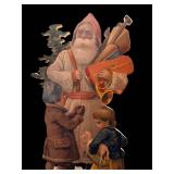 Santa Cardboard Standee - 15 Inches Tall with Children