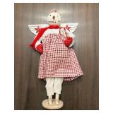 Backporch Friends Snowman Angel Figure - 14 in Tall - Made in Nebraska