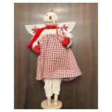 Backporch Friends Snowman Angel Figure - 14 in Tall - Made in Nebraska