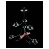 Wrought Iron Flower Candelabra - 12 in Tall, Five Arms