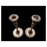 Vintage-Style Pair of 8-Inch Silver-Tone Candlesticks