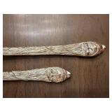 Vintage Silver-Plate Flatware: Fork & Spoon with Figural Handles & Accessory