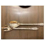 Vintage Silver-Plate Flatware: Fork & Spoon with Figural Handles & Accessory