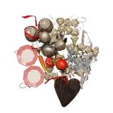 Christmas Ornament Collection - Silver, Pink, Red, Carrot & Heart Ornaments
