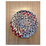 Braided Rug - 12-Inch Round Multicolor Patchwork Lot of 3