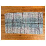 Braided Rug 54 x 28 - Bluish-Gray with Red Stripes