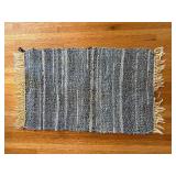 Braided Rug - 34 x 22 in, Blue/White