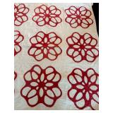 Quilt 82 x 68 Lightweight - Red Floral Rosette Pattern