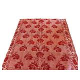Red Floral Damask Floor Rug 90 x 69 in - Border Pattern