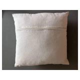 Throw Pillow 15x15 - White Cover with Red Embroidered Deer Motifs