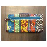 Fossil Patchwork Leather Wallet with Zipper Coin Pocket and ID Window