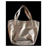 Nine West Metallic Tote Bag with Ruched Front - Bronze