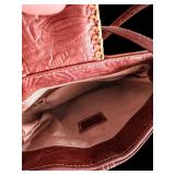 Crossbody Bag - Brown Leather Embossed with Braided Flap