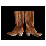 Brown Suede Knee-High Western Boots - Size 7 - Women
