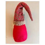 12-Inch Christmas Gnome Ornament - Red Hat, Faux Fur Beard, Pine Cone Accent