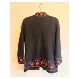 Carole Little Floral Embroidered Wool Jacket - Size S Frog Closures