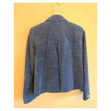 Corduroy Jacket - Navy Blue, Five Brass Front Buttons, 100% Cotton Exterior