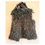 Grass Collections Faux Fur Vest - Gray/Black