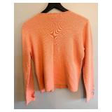Icelandic Design Cardigan - Floral Embroidered Pink Knit - Size M