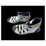 Glitter Strappy Gladiator Sandals - Open-Toe Cut-Out Design - EU Size 38