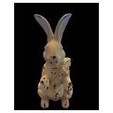 Ceramic Bunny Statue - 17 Inches Tall Cream Glaze
