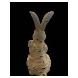 Ceramic Bunny Statue - 17 Inches Tall Cream Glaze