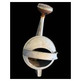 Vintage Metal Watering Can with Long Spout - Rusted, Cracked Nozzle Head