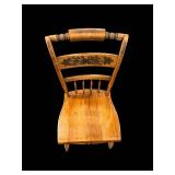 Antique Floral Back Dining Chairs - Set of 4, Solid Wood