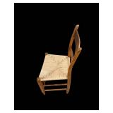 Ladder-Back Wooden Chair - Rush Seat, Rustic Vintage