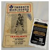 Bob Dailey, Bruce Boudreau, Paulin Bordeleau, Kevin Devinne, Brad Winston, John Hughes Signed Toronto Marlboros Vintage 1973 Hockey Program With JSA COA