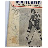 Bob Dailey, Bruce Boudreau, Paulin Bordeleau, Kevin Devinne, Brad Winston, John Hughes Signed Toronto Marlboros Vintage 1973 Hockey Program With JSA COA