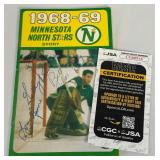 JP Parise, Lou Nanne, Walt McKechnie, Garry Begg Signed 1968-69 Minnesota North Stars Story With JSA COA - Vintage Hockey