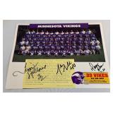 Darrin Nelson, Tripp Welborne, and Unknown Player Signed 1992 Minnesota Vikings Football Roster