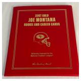 Joe Montana 23kt Gold Rookie and Career Cards Football Book by Danbury Mint