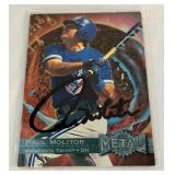 Paul Molitor Autographed 1996 Fleer Metal Universe Baseball Card