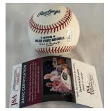 Andre Dawson and Bill Madlock Autographed Rawlings OMBL Manfred Jr. Baseball With JSA COA