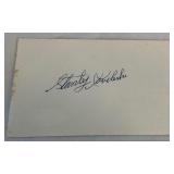 Stan Coveleski Autographed Index Card with JSA COA
