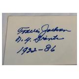 Travis Jackson Autographed Index Card Inscribed "NY Giants 1922-36" With JSA COA