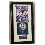 Johnny Unitas Signed Photo With COA Framed With Indianaplis Colts Football Helmet
