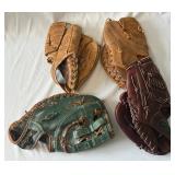 (4) Vintage Baseball Gloves
