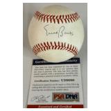 Ernie Banks Signed Baseball With PSADNA COA Rawlings ONLB White Ball With Case