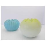 2 Vintage Fenton Burmese Glass Bowls 2 Vintage Fenton Burmese Glass Bowls