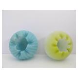 2 Vintage Fenton Burmese Glass Bowls 2 Vintage Fenton Burmese Glass Bowls