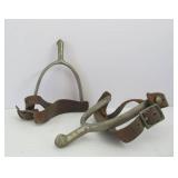 Antique US Marked 1911 Spurs - Signed A.B. Antique US Marked 1911 Spurs - Signed A.B.