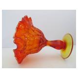 vintage FENTON Amberina Glass Compote Pedestal Bowl vintage FENTON Amberina Glass Compote Pedestal Bowl