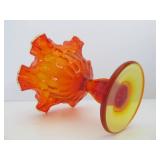 vintage FENTON Amberina Glass Compote Pedestal Bowl vintage FENTON Amberina Glass Compote Pedestal Bowl