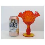 vintage FENTON Amberina Glass Compote Pedestal Bowl vintage FENTON Amberina Glass Compote Pedestal Bowl