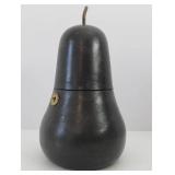 Antique Wooden Pear-Shaped Tea Safe w/Key Antique Wooden Pear-Shaped Tea Safe w/Key