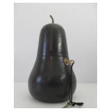 Antique Wooden Pear-Shaped Tea Safe w/Key Antique Wooden Pear-Shaped Tea Safe w/Key