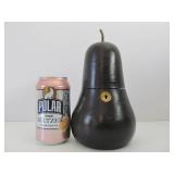 Antique Wooden Pear-Shaped Tea Safe w/Key Antique Wooden Pear-Shaped Tea Safe w/Key